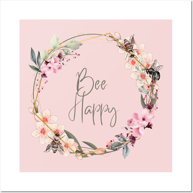 Bee Happy Wall Art by Banana Latte Designs